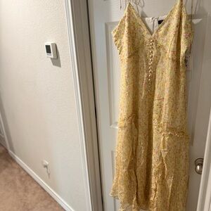 1. State Asymmetrical Yellow Floral Dress